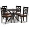 Baxton Studio Miela Modern and Contemporary Two-Tone Dark Brown and Walnut Brown Finished Wood 5-Piece Dining Set 179-11389-10892-Zoro - alternate 5